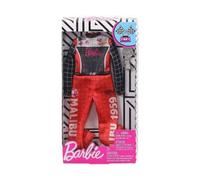 pour Barbie - Habit Poupee Mannequin - Combinaison Pilote de Course Rouge et Noire + Coupe - Vetement - Tenue - Set Accessoire + Carte Tigre
