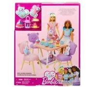 Pour barbie ma premiere poupee - coffret repas gouter patisserie - avec table chariot chaises ours accessoires - set fille et carte