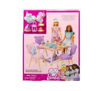 pour Barbie ma Premiere Poupee - Coffret Repas gouter Patisserie - avec Table Chariot, chaises Ours, Accessoires - Set Fille et Carte