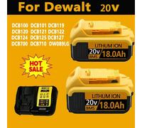 Pour batterie Dewalt 18V/20 Volt MAX DCB200, remplacement de batterie au lithium DCB203 DCB184 DCB182 DCB181 DCB182 DCB201 DCB206, chargeur 1PCS 18.0Ah Charger