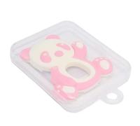 Pour bébé, pour panda, jouet de Teether, silicone doux, rose, avec boîte de rangement, pour mâcher apaisant