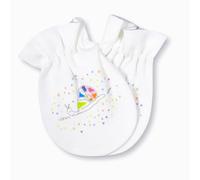 Pour bébés - Gants de protection anti-rayures pour bébé - 100% coton bio certifié GOTS - Fabriqué en Union européenne blanc Schnecke