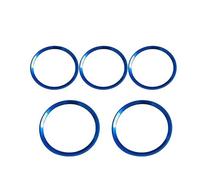 Pour Benz A Pour W177 B Pour W247 Pour GLB Pour X247 5 Pièces Anneau Sortie D'aération Climatisation Autocollant Garniture Garniture Console Latérale Voiture(Blue)