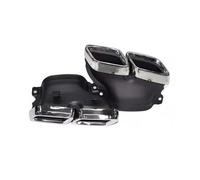 Pour Benz Classe C W205 C180 C200 C300 C260 2015-2018 Sortie De Silencieux D'échappement Système D'échappement Carré Décoration Extérieure(Silver)