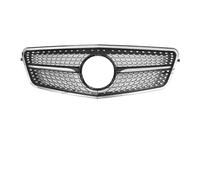 Pour Benz Pour Classe E W212 E250 E300 E350 E500 10-13 Pare-chocs Avant Grille Chrome Noir AMG Diamonds Style Racing Grilles(Diamond-Chrome Black)