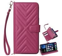 pour Black View BV5300 Coque, Étui Portefeuille à Rabat en Cuir avec [6 Card Slots] [béquille] Coque magnétique pour Black View BV5300-Rouge