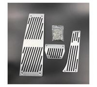 pour BMW E60 E61 E63 E64 E70 M5 M6 LHD - Garniture décorative de Repose-Pieds, pédale d'accélérateur et de Frein (perçage AT, 3 pièces, Argent)