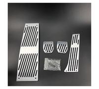 pour BMW E60 E61 E63 E64 E70 M5 M6 LHD - Garniture décorative de Repose-Pieds, pédale d'accélérateur et de Frein (perçage MT, 4 pièces, Argent)