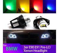Pour BMW E90 E91 2005-2008 20W blanc rouge jaune bleu vert LED voiture yeux d'ange marqueur ampoules sans erreur Rouge