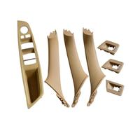 Pour BMW F10 F11 F18 Série 5 7 Pièces Panneau Commutateur Lève-vitre Intérieur Poignée Porte Revêtement D'habillage ABS Plastique Style Voiture Poignée Porte Intérieure(Beige-7pcs)