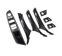 Pour BMW F10 F11 F18 Série 5 7 Pièces Panneau Commutateur Lève-vitre Intérieur Poignée Porte Revêtement D'habillage ABS Plastique Style Voiture Poignée Porte Intérieure(Carbon-RHD-7)