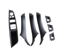 Pour BMW F10 F11 F18 Série 5 7 Pièces Panneau Commutateur Lève-vitre Intérieur Poignée Porte Revêtement D'habillage ABS Plastique Style Voiture Poignée Porte Intérieure(Black-7pcs)