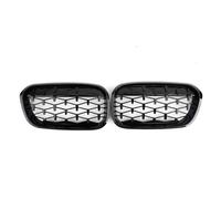 Pour BMW Série 1 F20 F21 2015-2019 Calandre De Pare-chocs Avant Calandre De Course Double Lamelle Noir Brillant Grille De Calandre Avant(Diamonds-ChromeBlack)