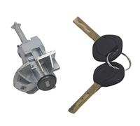 pour BMW Série 3 E46,Cylindre de Serrure de Porte Complet Avant Gauche avec 2 clés,Verrouillage par contacteur d'allumage (Noir,Serrure Gauche assemblée)