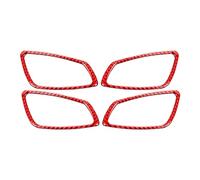 Pour BMW série 3 E90 E92 E93 M3 2005-2012 fibre carbone voiture poignée porte intérieure décoration anneau revêtement d'habillage autocollants Intérieure Voiture(Red)