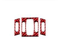 Pour BMW série 5 E60 2004-2010 Fiber carbone intérieur voiture sortie d'air bouton réglage du Volume d'air garniture cadre autocollants Intérieure Voiture(Red)