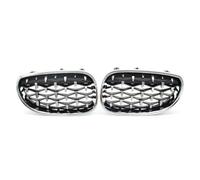 Pour BMW Série 5 E60 E61 2003-2010 Calandre Pare-chocs Avant Pièces ABS Remplacement Gril En Course Style Pour M5 Pour Berline Et Touring Calandre Avant(Diamond-Silver)