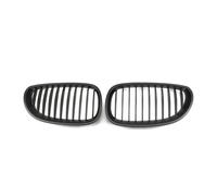 Pour BMW Série 5 E60 E61 M5 525i 525d Grille Pare-choc Avant | 2004-2009 Style De Ligne Unique Lamelles Chrome Diamants Pare-chocs Avant Grilles Capot(Single-Matte Black)
