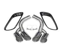 Pour BMW X6 E71 2008 2009 2010 02011 2012 2013 Modification Tuyau D'échappement Quad Tail Pipe Tip Silencieux Bouche Carrée Extrémités(Silver 1)