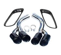 Pour BMW X6 E71 2008 2009 2010 02011 2012 2013 Modification Tuyau D'échappement Quad Tail Pipe Tip Silencieux Bouche Carrée Extrémités(Black 1)