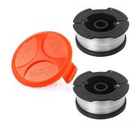 Pour bobine et ligne pour Black & Decker + couvercle STC1820PC ST5530 STC1815 STC1820D (2 bobines et 1 capuchon de bobine)