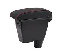 Pour Boîte D'accoudoir Smart Fortwo Double Couche Pour Mercedes Pour Benz Pour Avec USB Consoles Stockage(A2 Black red line)