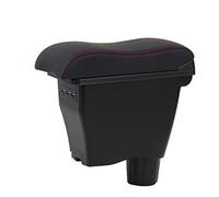 Pour Boîte D'accoudoir Smart Fortwo Double Couche Pour Mercedes Pour Benz Pour Avec USB Consoles Stockage(B1 Black red line)