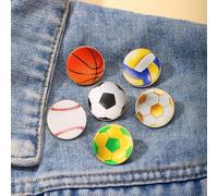 pour broche Ballon de Basket Zinc Alliage Léger 2.5cm pour | Design ballon basket, finition métallique, attache sécurisée, pour couleur vive, pour accessoire mode
