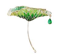 Pour Broches Épingles Pour Et Dans Bijoux broche haute qualité goutte d'eau Zircon Corsage femmes costume manteau épingle Sensibilisation Cancer du Sein (Green, One Size)