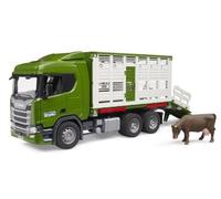 pour Bruder Camion betaillere Scania avec 1 Vache - 53,5×18,5×26,5cm - Transport Animaux, bovin - Set véhicule agricole + 1 Carte