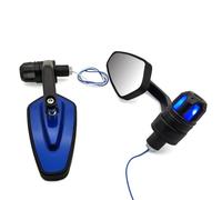 Pour Buell Cyclone 1125CR 1125R M2 Ulysses XB12X XB12 X1 22mm Moto Vue Arrière Poignée Barre Fin Miroirs Rétroviseur Latéral Clignotant(Bleu)