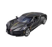 pour Bugatti Lavoiturenoire 1:24 Modèle De Voiture en Alliage Simule Le Métal Cadeau Son Et Lumière(Black)