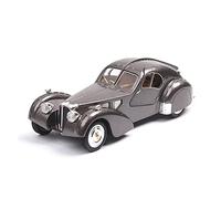 pour Bugatti Type 57SC 1936 1:28 Alliage De Simulation Ornements Décoration Modèle De Voiture Classique Acousto-Optique(Titanium)