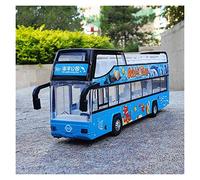pour Bus Touristique À Deux Étages Alliage Voiture Modèle Simulation Bus À Toit Ouvert Bus Jouet pour Enfants Cadeau(3)