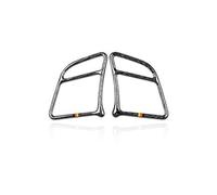 Pour C Pour Classe W204 2011 2012 2013 2PCS Autocollant Fiber Carbone Garniture Bouton Volant Voiture Interior Garniture Cadre(B)