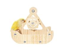 Pour Calopsittes Roue Amusante De Bateau Pirate En Bois Naturel