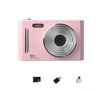 pour caméra Portable 4K 64MP Écran 2.4" Type-C Charge pour(Pink 32G) | Capteur 64MP, vidéo 4K, pour zoom numérique 8X, technologie anti- pour secousse, formats JPG/AVI