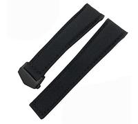 Pour Carrera Aquaracer 20 mm 22 mm Bracelets Bracelets en toile en nylon STRAPE PLACE BOUCLE BOUCLE NOIR (COULEUR: Black Blue Silver, Taille: 22 mm)