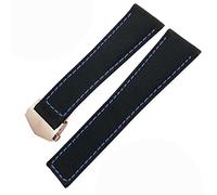 Pour Carrera Aquaracer 20 mm 22 mm Bracelets Bracelets en toile en nylon STRAPE PLACE BOUCLE BOUCLE NOIR (COULEUR: Black Blue Silver, Taille: 22 mm)