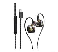 pour casque Intra-Auriculaire Métal pour Jeu Audio pour précis(Black Type-C)