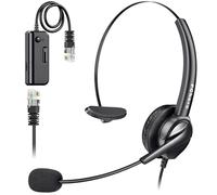 Pour Casque Téléphones IP Cisco, PChero 6ft Mains libres Noise Monaural Call Center Cancelling Corded 4-Pin RJ9 Cristal Head Casque avec micro pour les téléphones de bureau IP Cisco