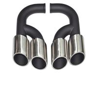 Pour Cayenne 958 92A V6 V8 2011-2014 Tuyau Échappement Arrière Noir Système Échappement Silencieux Accessoires Voiture Embout Échappement Embout Tuyau Sortie(Silver A Long)