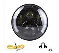 Pour CB 400 500 1300 Pour Hornet 250 600 900 Pour VTR250 Phare LED Rond De 7 Pouces Avec Yeux D'angle DRL Halo 7" Phare Avant Moto(Black White Halo C)