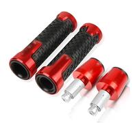 Pour CB500 CB500F CB500X CB 500F 500X 1993-2003 2002 2001 Moto Guidon Poignées Antidérapant Poignée Bar Cap Ends Plug CNC Aluminium Accessoires guidon(Rouge)