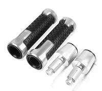 Pour CB500 CB500F CB500X CB 500F 500X 1993-2003 2002 2001 Moto Guidon Poignées Antidérapant Poignée Bar Cap Ends Plug CNC Aluminium Accessoires guidon(Argent)