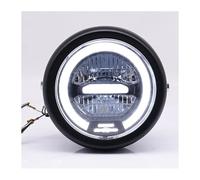 pour CG125 Phare Avant De Moto 5,75" Feu De Circulation Diurne Rétro Clignotant Loin Près Headlight Motorbike(Warm White)