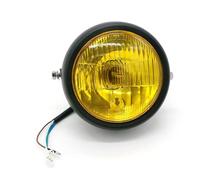 Pour CG125 Pour Café Pour Racer Rétro Moto 12v Près Et Loin Verre Coque Métallique Phare Halogène Lampe Frontale Éclairage Accessoires Phare Avant Moto(D)