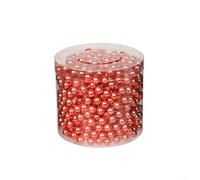 pour chaîne Perles 5M pour déco pour arbre Noël pour chaîne(Red) | Matériau plastique pour durable, brillant argenté, pour idéal sapin, salon, entrée, pour fête familiale