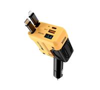 Pour Chargeur Universel de Voiture à 4 , Charge Rapide QC PD, Adaptateur Secteur Intelligent, Prise pour Caméra Embarquée, Jaune