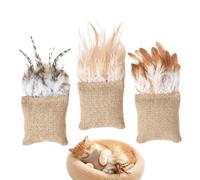 Pour Chat À L'À Chat 3 Pièces Naturelles avec Clochette Leurre Anti-Morsure